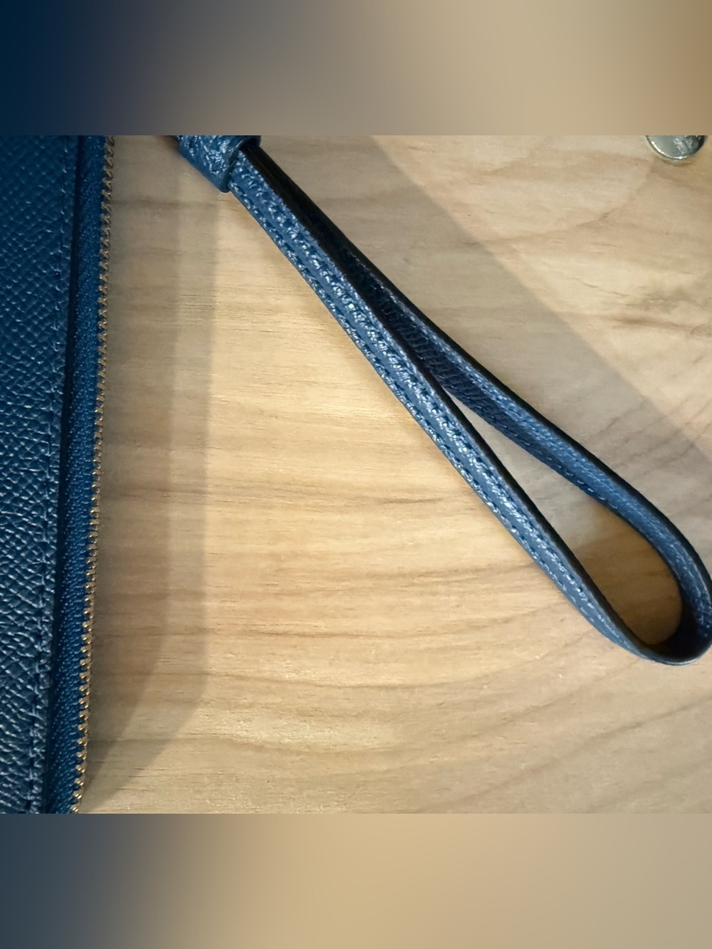 Coach Blue Leather Card Case/wristlet with Gold Logo NWOT - Picture 6 of 8